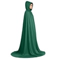 thumbnail image 5 of Iyufng Unisex Halloween Velour Hooded Long Cape Full Length Cloak Front Ribbon Tie Cosplay Outfit for Masquerade Carnival Party, 5 of 6