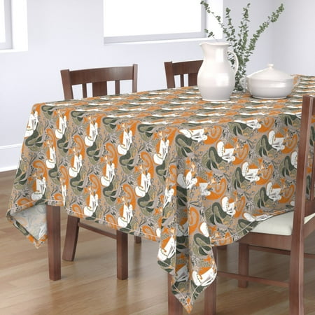 

Cotton Sateen Tablecloth 70 x 144 - Mermaid Unicorn Mythical Magical Damask Mermaids Nautical Nursery Floral Ocean Whimsical Print Custom Table Linens by Spoonflower