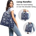 thumbnail image 2 of 5 Pack Foldable Shopping Bag,Dark Blue Christmas Snowflake Pattern Reusable Grocery Bags with Pockets,Large Reusable Tote Bags with Handles Waterproof & Lightweight, 2 of 6