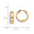 thumbnail image 4 of Primal Gold 14 Karat Two-tone Textured Hinged Hoop Earrings, 4 of 4