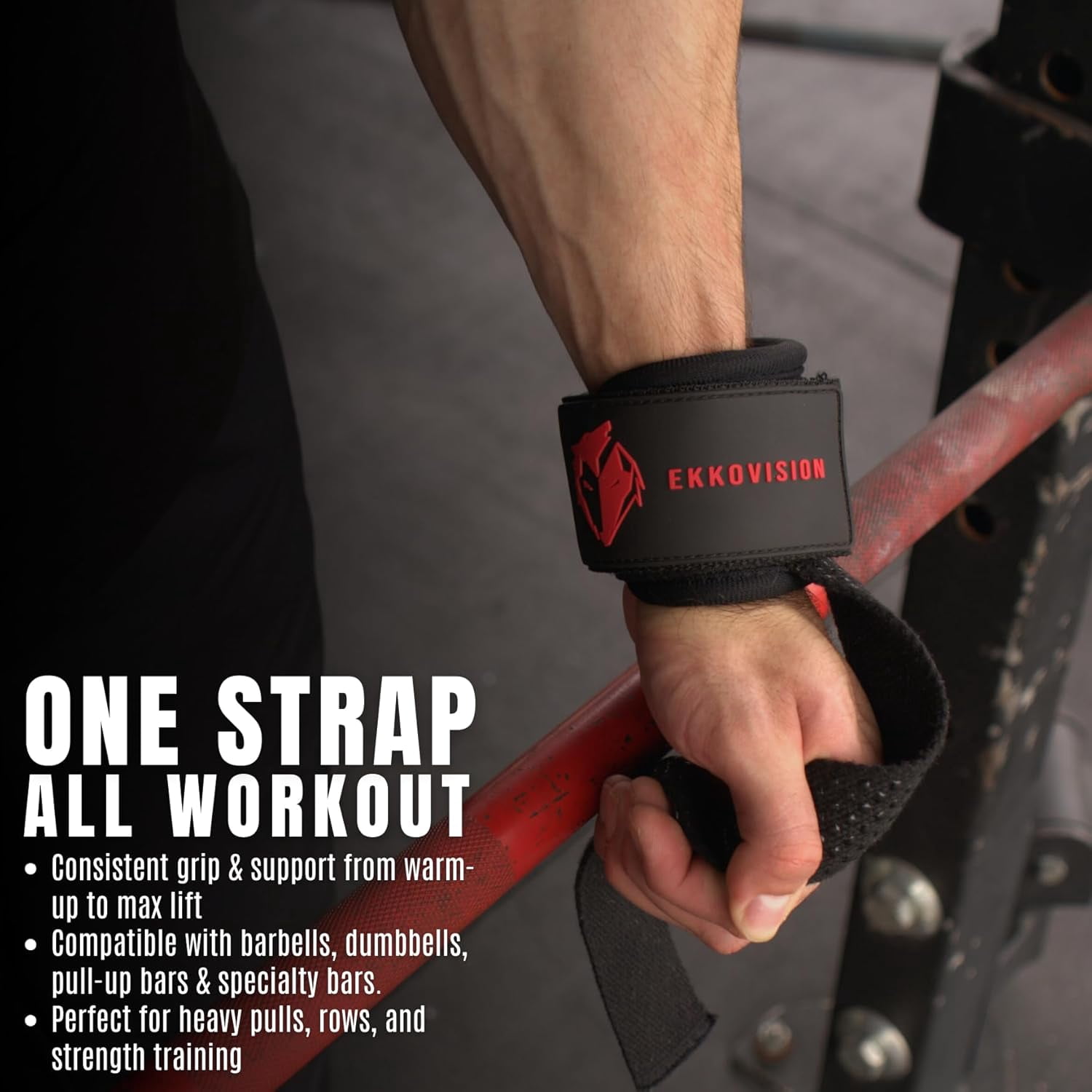 Weight Lifting Straps With Cuffed D Ring, Wrist Support for Men, Heavy Duty Thick Comfortable Lifting Straps, Secure Fit, Enhanced Grip, Straps for Weightlifting & Gym Training, Black