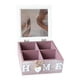 thumbnail image 1 of Caja de almacenamiento de madera, organizador de escritorio, multiusos, para regalos, joyero, 4 ranuras Púrpura, 1 of 9