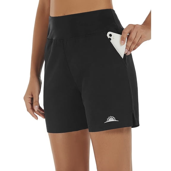Tournesol Women's Swim Shorts High Waisted Bathing Suit Board Shorts Tummy Control Swimsuit Swimwear Bottoms Black, S