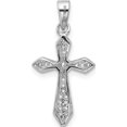 thumbnail image 3 of Sterling Silver Rhodium-plated CZ Polished Pointed Cross Pendant Material Primary Purity Polished Bold Delicate Designed for those who cherish timeless beauty, 3 of 4