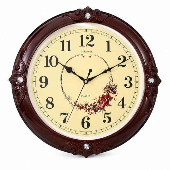 Wall Clocks Battery Operated for Living Room Kitchen 13 Silent Vintage Wall Clock for Home Bedroom