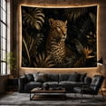 thumbnail image 6 of Potted Houseplants Shelves with Leopard Quarter Profile, Mystical Fantasy for Space Lovers, Wall Decor, Valentine'S Day Gift, Tapestry Wall Hanging for Dorm and Living Room, 6 of 7