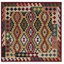 SAFAVIEH Aspen Jancis Tribal Area Rug, Red/Green, 7' x 7' Square