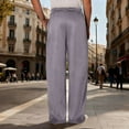 thumbnail image 6 of CYiJun Womens Flowy Pants Drawstring Waist Wide Leg Palazzo Beach Pants Loose Fit with Pockets, 6 of 9