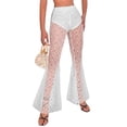 thumbnail image 3 of Pantalones de verano estilo gótico Sonducket para mujer de encaje Pierna ancha Blanco L, 3 of 6