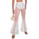 thumbnail image 3 of Pantalones de verano estilo gótico Sonducket para mujer de encaje Pierna ancha Blanco L, 3 of 6