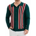 thumbnail image 1 of Camisas de polo de punto de manga larga para hombre con botones y estampado L Verde, 1 of 6