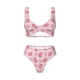 thumbnail image 4 of Rocae Strawberries for Bikini Set for Women Two Piece Sexy High Swimsuits Split Crossover Bikini X-Large, 4 of 9