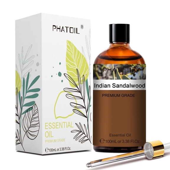 PHATOIL 3.38Fl Oz Indian Sandalwood Essential Oil for Candle Making, Premium Diffuser  Oil for Aromatherapy, DIY Soap Making