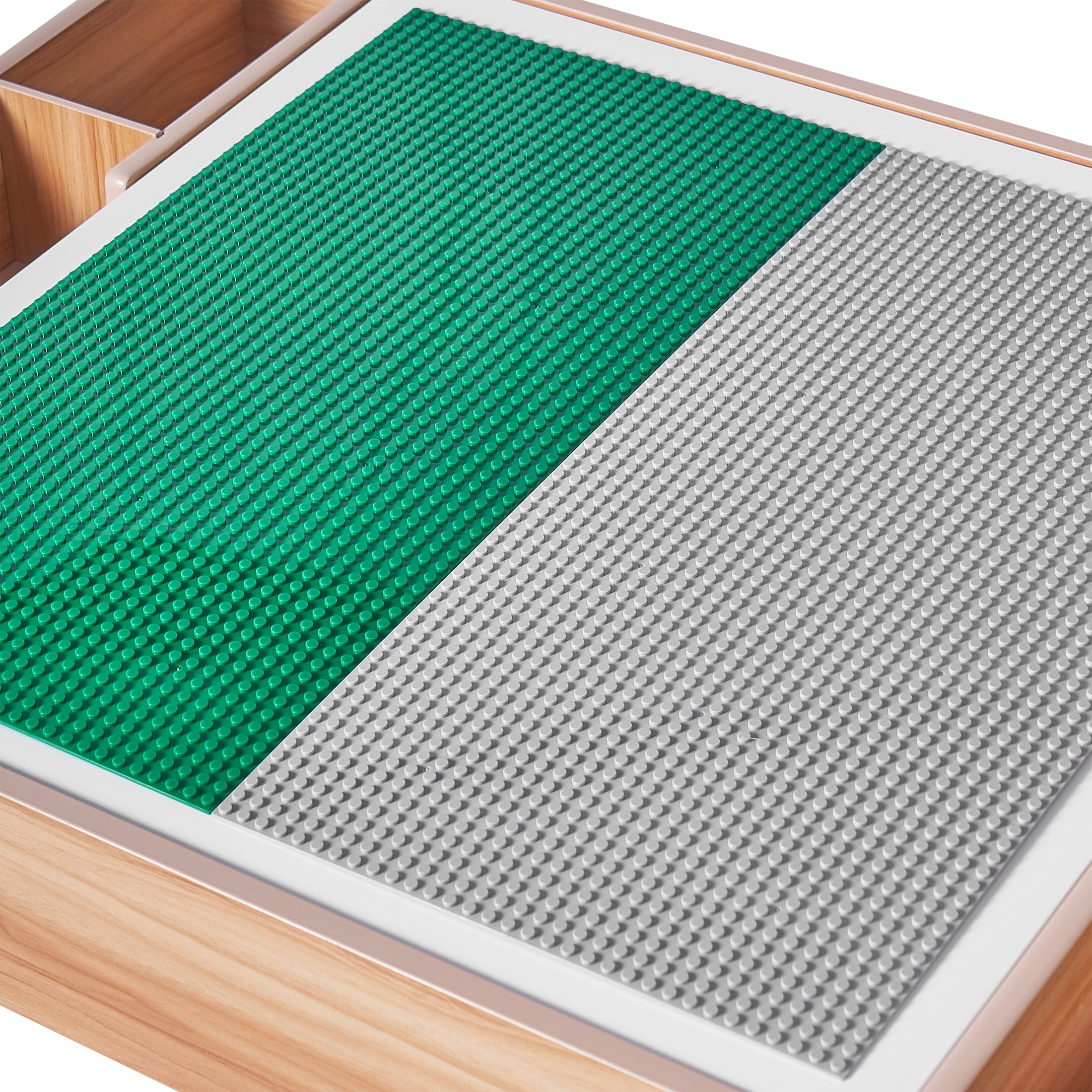 Your Zone Kids Building Block Activity Table with Storage – Montessori Play Table for Crafts, Block Building & Creative Play