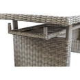 thumbnail image 3 of 59 Inch Outdoor Aluminum Dining Table Gray Faux Wicker Slatted Surface - Saltoro Sherpi, 3 of 5