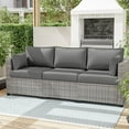 thumbnail image 6 of Snubbull 8-Piece Patio Furniture Cushions, Replacement Outdoor Cushions for 3-Seat Sectional Sofa, Waterproof & Zipped, 25.6"*23.6"*10", Light Gery​, 6 of 8