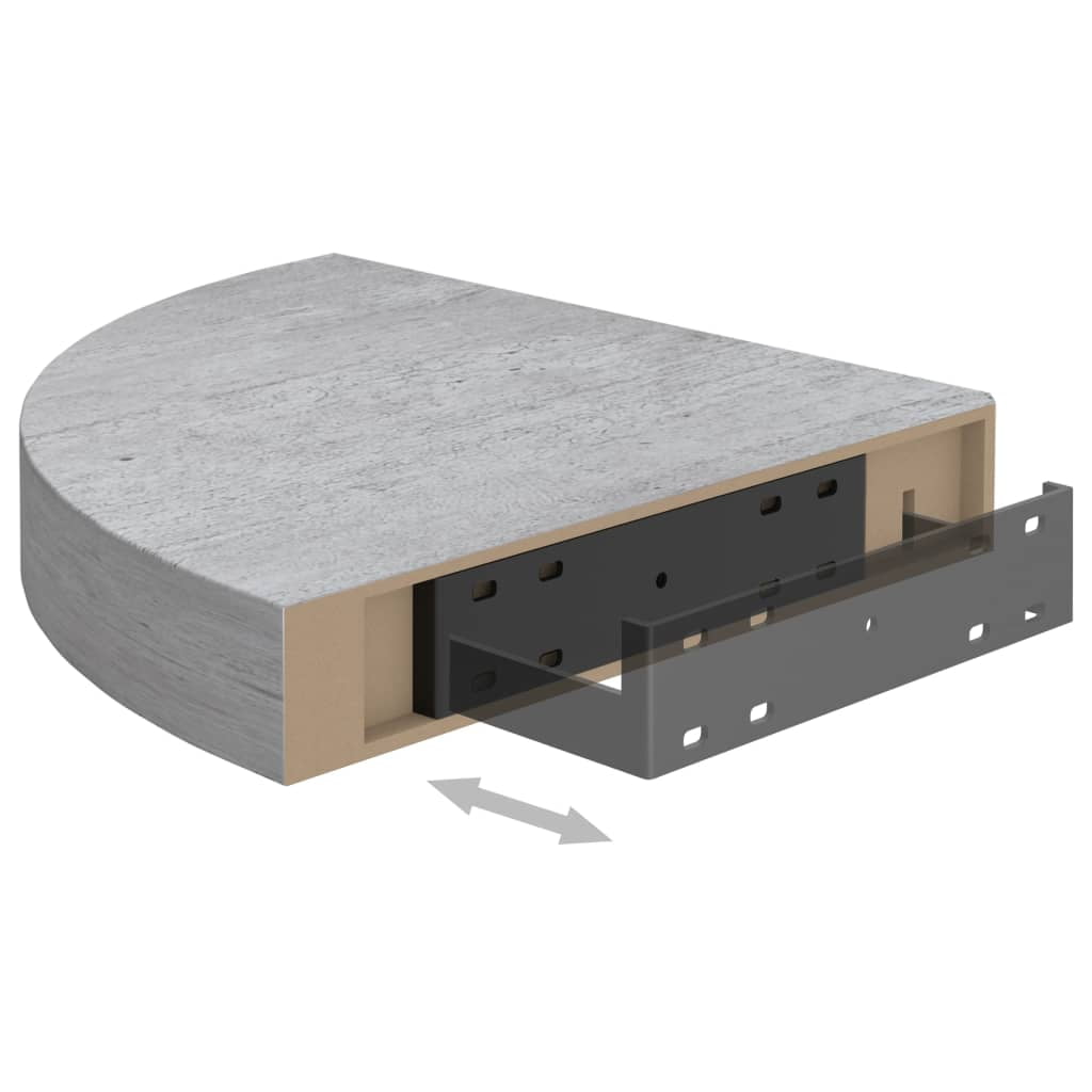 vidaXL Floating Corner Shelf Oak 9.8"x9.8"x1.5" MDF