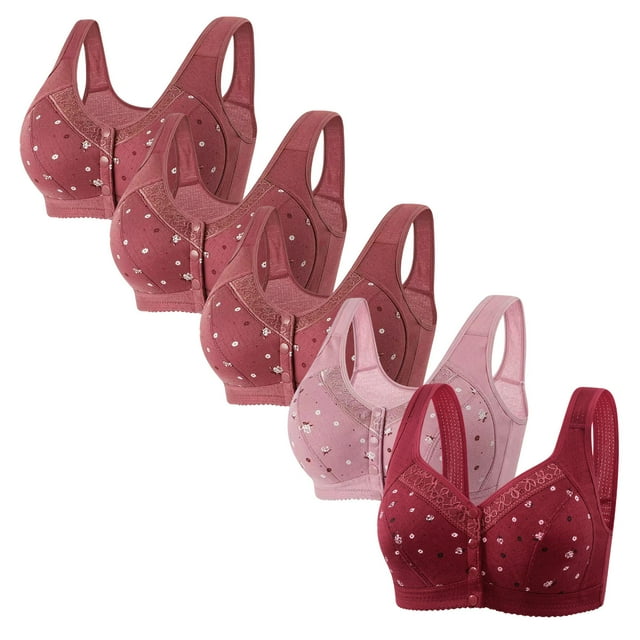 Fall/Winter Savings! Srobpty Womens Wireless Push Up Bras , 5PC Woman's Comfortable Lace Breathable Bra Underwear No Rims