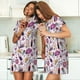 thumbnail image 4 of Fotbe Wine Bata de Dormir para Mujer con Estampado, Camisón de Algodón de Manga Corta, Ropa de Dormir Casual, 4 of 6