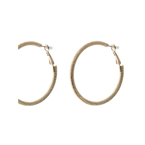 Time and Tru Woman's Textured Hoop Earring, Gold