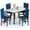 White+Blue, variant on MIERES 5-Piece Dining Table Set for 4, Faux Marble Kitchen Table and Chairs for 4, Modern Dining Room Table with 4 Chairs, Dinner Table Set for Small Spaces, Grey