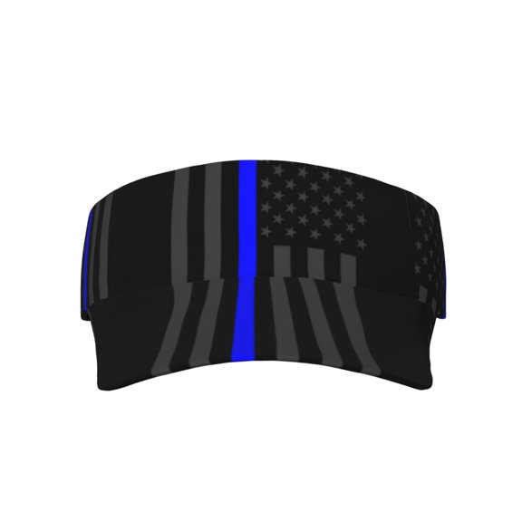 Group Of Thin Blue Line Flag Visor Hats Adjustable Beach Sun Visors Sports Outdoor Visor For Women Men