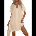 thumbnail image 1 of Camiseta de Baño para Mujer con Cuello en V y Corta para Playa de Verano. Albaricoque L, 1 of 8