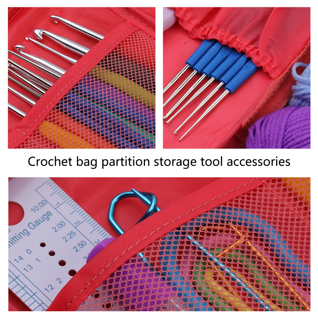 Ergonomic Crochet Hook Set with Crochet Yarns Knitting Needle, Crochet Bag, Stitching Marker, Embroidery Scissor