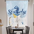 thumbnail image 3 of Navy Blue Seahorse Balloon Curtains for Bedroom/Front Door/Bathroom, Summer Coastal Bubbles Ocean Waves Tie Up Curtains 63 Inch Length Light Filtering Kitchen Curtains Shades for Windows 46"x63", 3 of 8