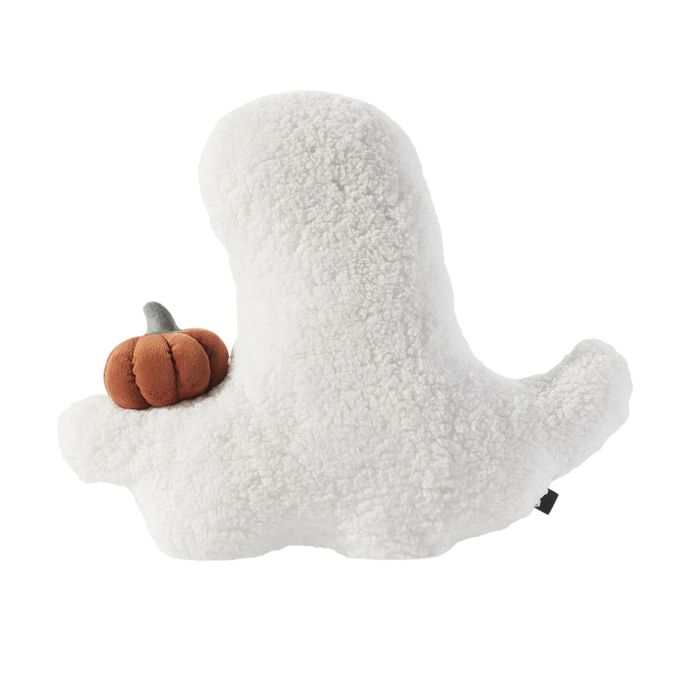 My Texas House 16" x 18" Ghost with Pumpkin White Shaped Decorative Pillow