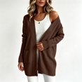 thumbnail image 2 of COMVALUE Women's Classic Cardigans Long Sleeve Open Front Casual Knit Cardigan Sweaters Coat Soft Outwear (Brown, XXL), 2 of 7