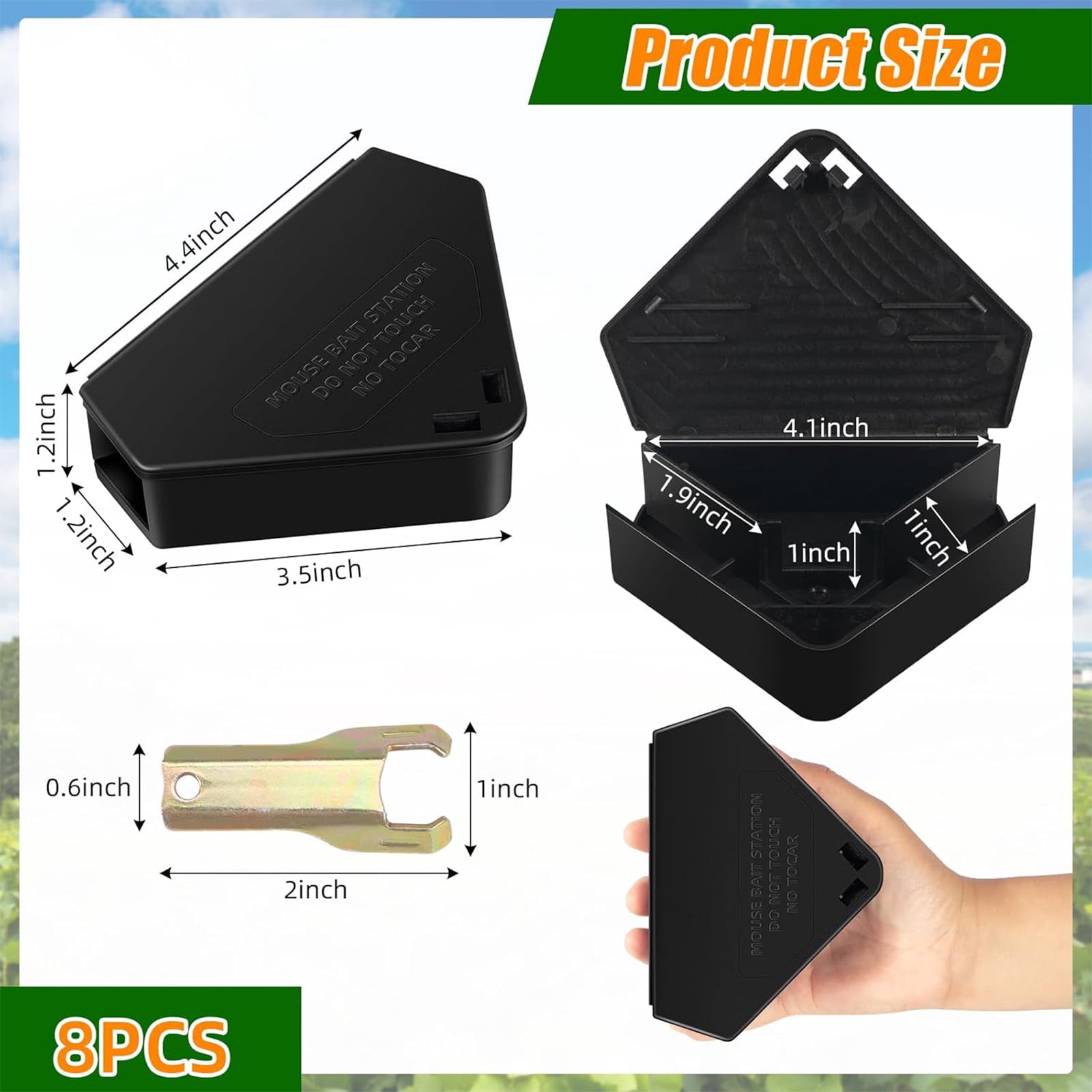 HYEASTR 18 Pack Mouse Station - Key Required Mice Bait Stations with Keys & Fully Safety Design, Suitable for Small Mice Indoor Outdoor Use