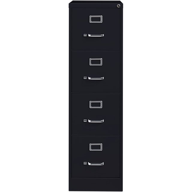 Pemberly Row 4 Drawer 25" Deep Letter File Cabinet in Black