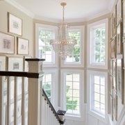 Crystal Chandelier French Empire Pendant Flushmount Ceiling 10 Light Modern Lighting Fixture for Bedroom Hallway Bar Kitchen Bathroom, H28.7 x W21.7, Silver, E12 Base
