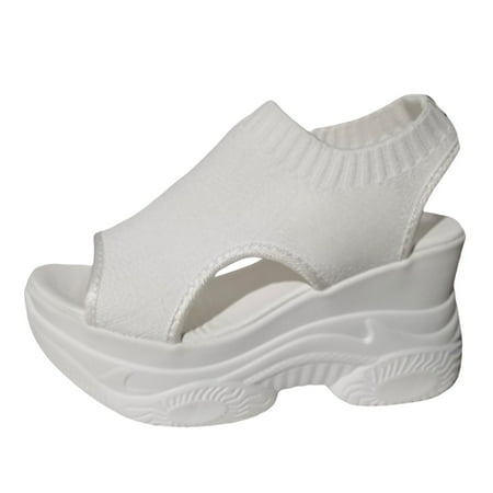 

Thick Soled Sandals For Women Summer Mesh Breathable Fish Mouth Sloping Heel Sandals For Sports And Leisure Shoes Womens Wedge Sandal Work Sandals for Women Office