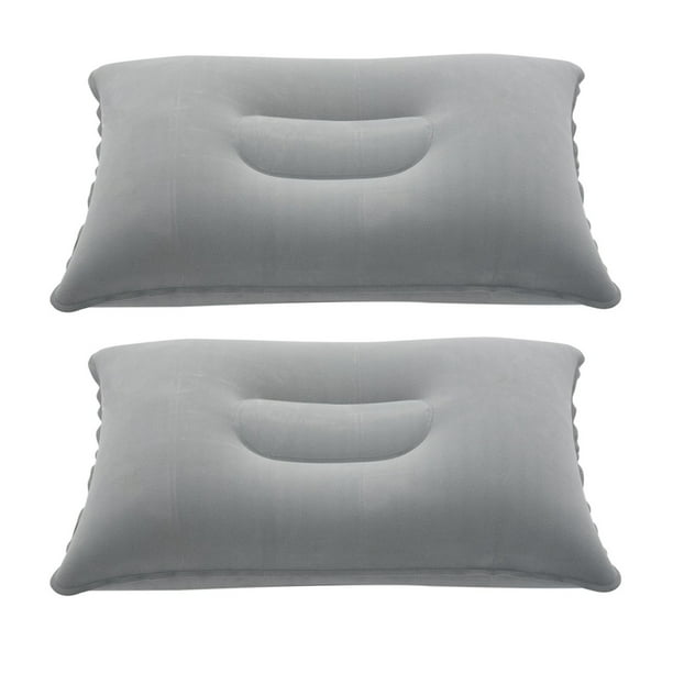 2X Almohada Inflable del Aire Plegable Portátil Al Aire Libre Cojín de Doble Cara para Hotel Avión Viaje Caliente En El Mundo Gris