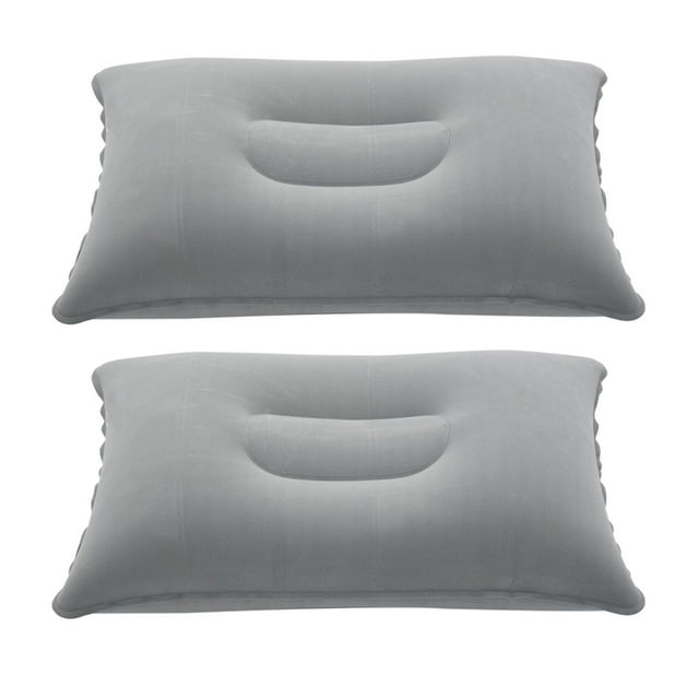 2X Almohada Inflable del Aire Plegable Portátil Al Aire Libre Cojín de Doble Cara para Hotel Avión Viaje Caliente En El Mundo Gris