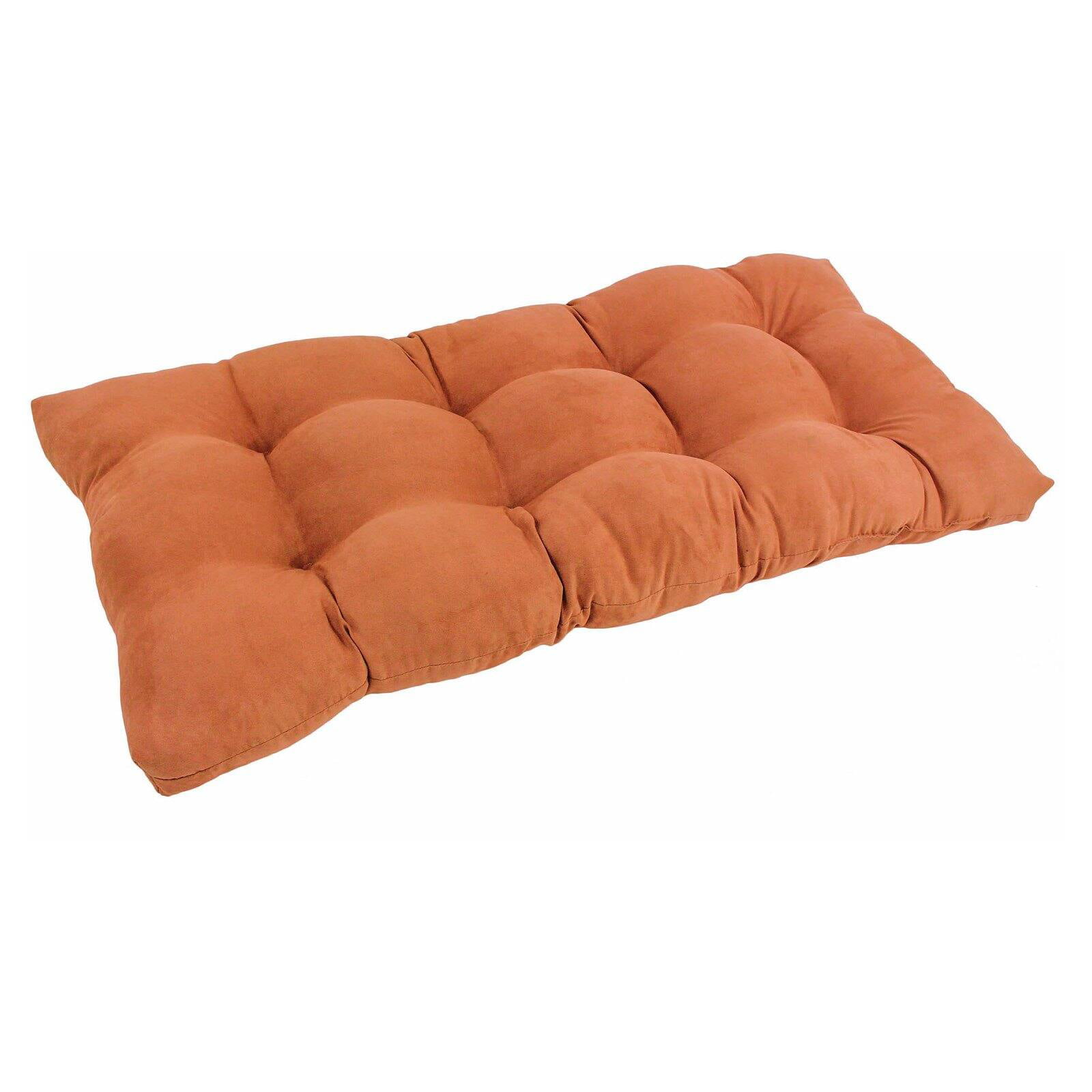 42-inch by 19-inch Squared Twill Tufted Loveseat Cushion Chocolate 