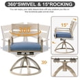 thumbnail image 6 of Pellebant Outdoor Patio Swivel Chairs Set of 2, Aluminum Frame with Wood Grain Finish, 360° Swivel Outdoor Dining Chairs with Sunbrella Cushion, Weather-Resistant for Patio and Garden (Blue), 6 of 8