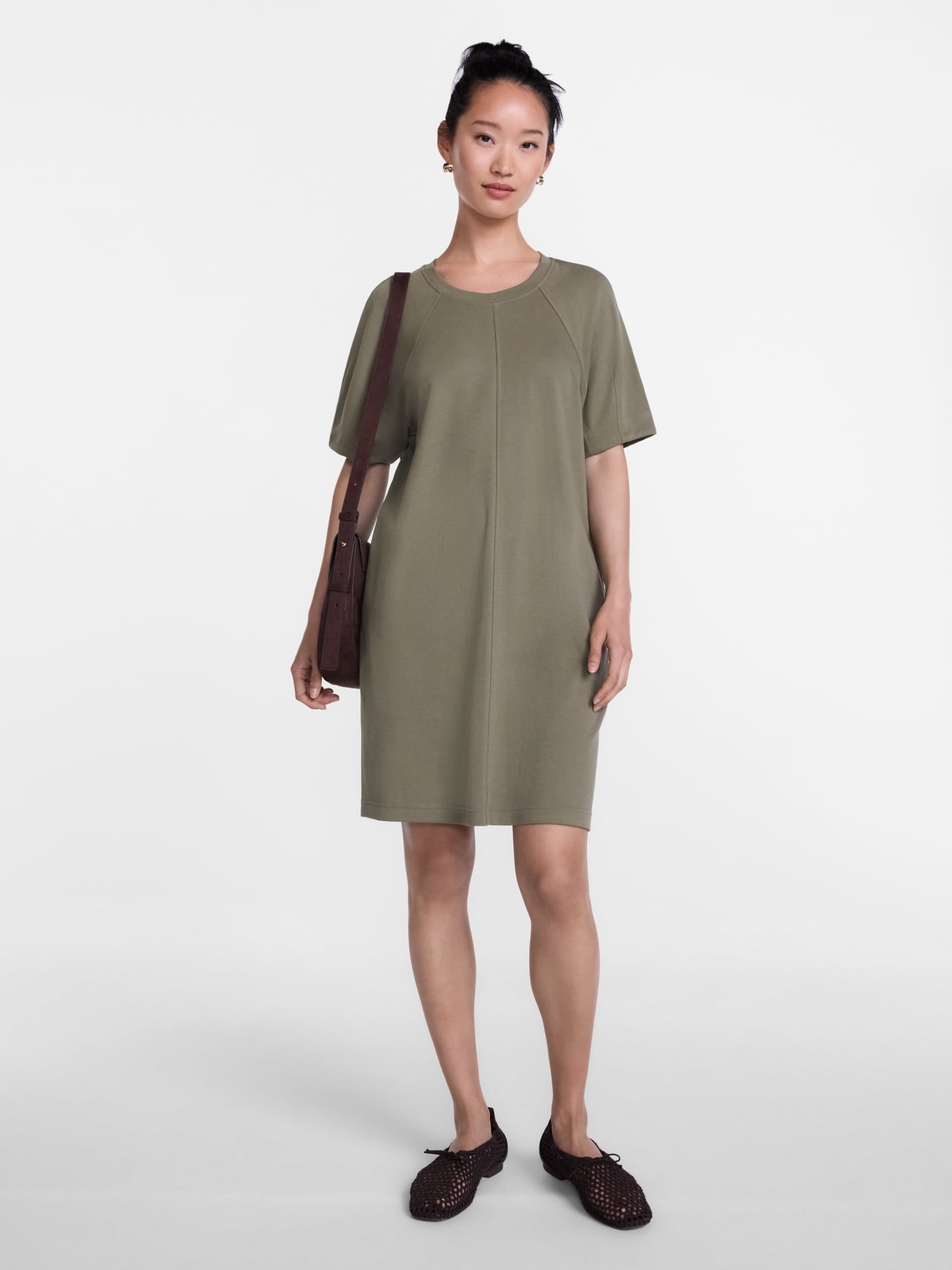 Scenario Women's and Women's Plus Mini Dress with Short Raglan Sleeves, Sizes XS-4X