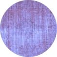 thumbnail image 1 of Ahgly Company Machine Washable Indoor Round Abstract Blue Modern Area Rugs, 4' Round, 1 of 4
