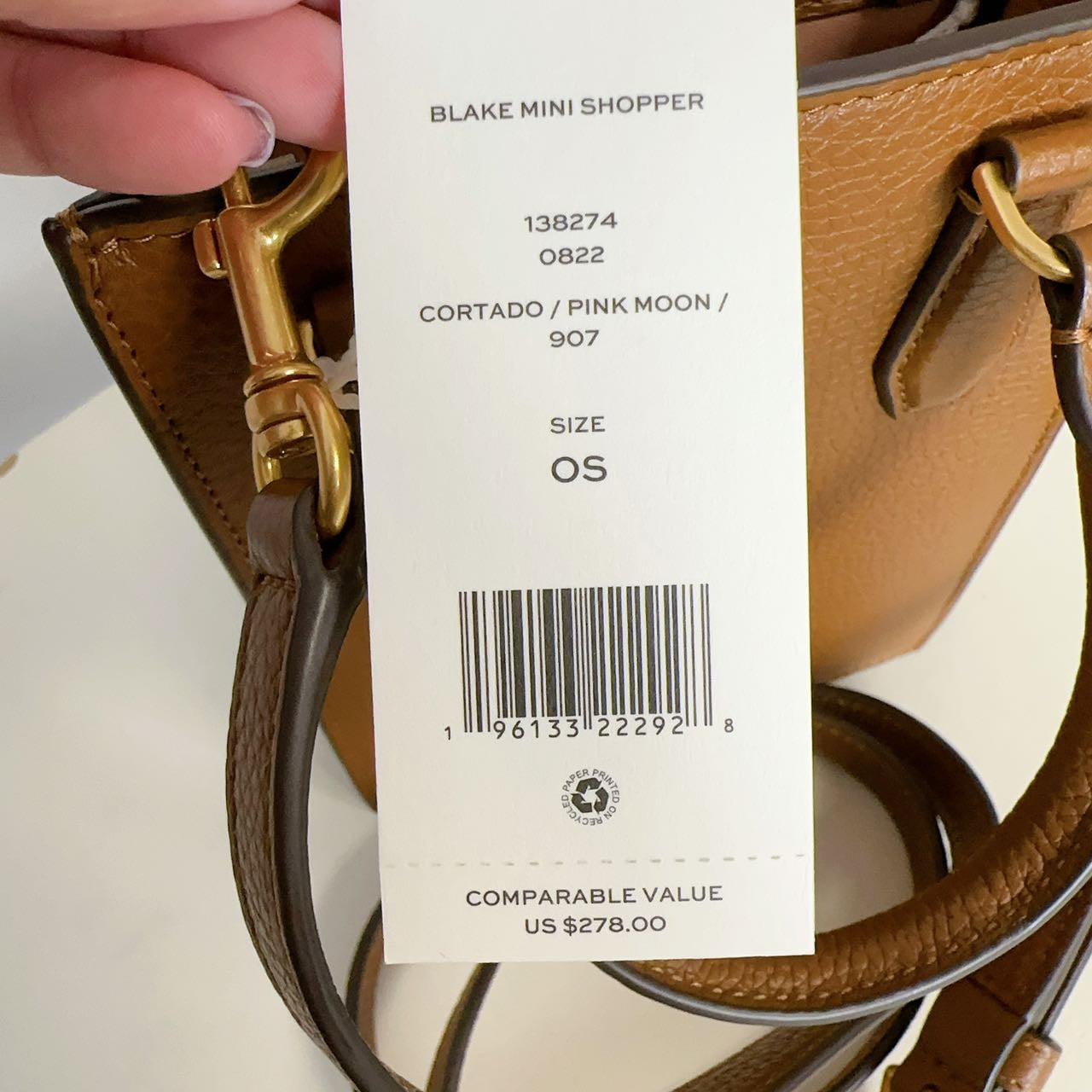 138274 Tory Burch★Blake Mini Shopper Tory Burch BLAKE MINI SHOPPER 138274 1022 Cortado x Pink