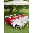 thumbnail image 3 of Outdoor Tablecloth with Umbrella Hole and Zipper, Red Christmas Snowflakes Rectangle Table Cloth 54x80 Inch Waterproof Tablecloth, Xmas Balls Winter Pine Tree Picnic Table Cover for Patio Camping, 3 of 7