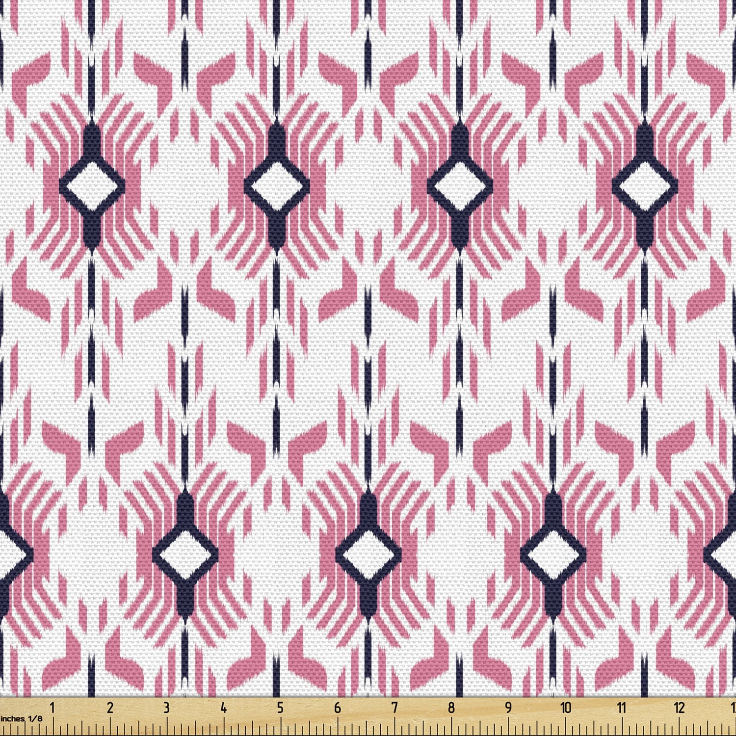 Boho Fabric by the Yard, Ikat Inspired Vertically Arranged Print