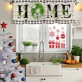 thumbnail image 5 of Rustic Home Curtain Valances for Windows, Kitchen Valance Window Treatments Panel 2 Pack, Eucalyptus Leaves Floral Wooden Buffalo Plaid Rod Pocket Short Curtains for Bathroom Bedroom 60 x 18 Inch, 5 of 8