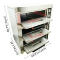 thumbnail image 2 of Commercial Pizza Oven Triple-deck Movable Bakery Baking Oven Stainless Steel 6 Trays 220V Three-Phase, 2 of 14