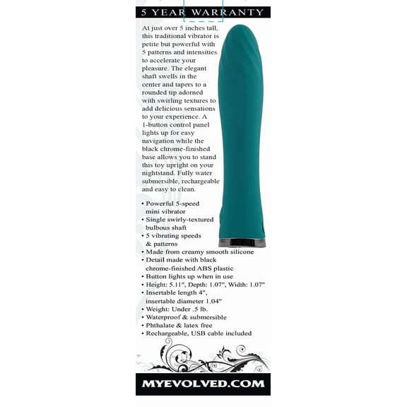 Evolved Ultra Wave Rechargeable Vibrator Teal