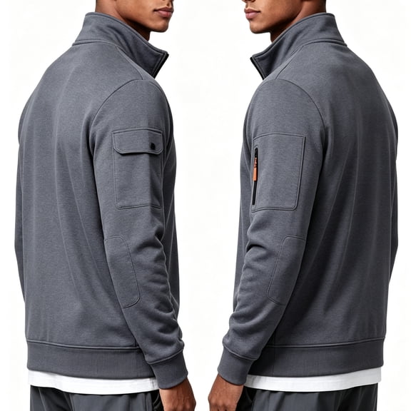 KEXE Mens Quarter Zip Pullover Knit Mock Neck Sweatshirt Casual