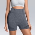thumbnail image 4 of Women's High Waisted Yoga Shorts, Tummy Control Booty Lifting Workout Shorts, Compression Running Gym Shorts for Women, Athletic Fitness Shorts Grey M, 4 of 9