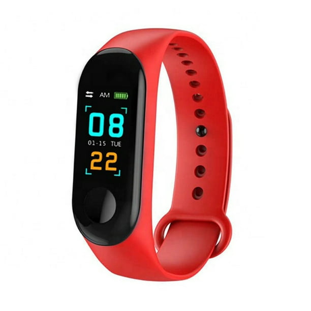 Smart Watch M4 Fitness Tracker Heart Rate Blood Pressure Step Count Watches  Sport（red）